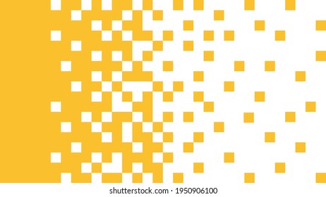 Pixel abstract yellow and white background, technology. Vector illustration template.