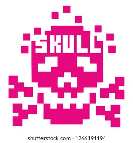 Pixel aggressive emblem with skull,design t shirts