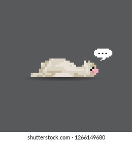  Pixel Alpaca . Icon Can be used for Game, Web, Mobile App, Infographics. Game asset.Gray background.