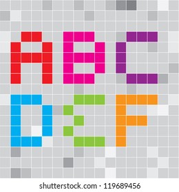 Pixel alphabet Illustration