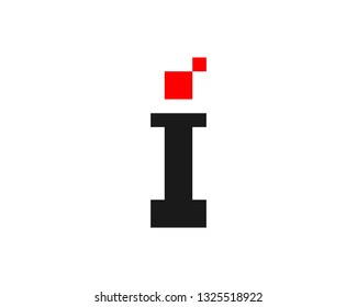 pixel alphabet initial "i" typography logo design