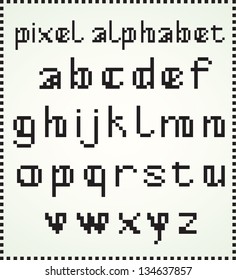 Pixel Alphabet, Lower Case Letters. See also in my Portfolio selection of Capitals