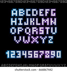 Pixel alphabet with numbers