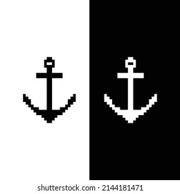  pixel anchor icon vector  pixel art for 8 bit game