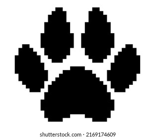 pixel animal footprint minimal icon