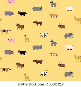 pixel animal retro icons 