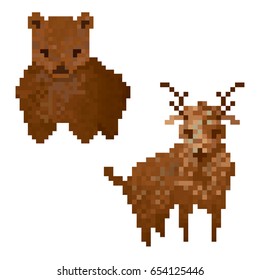 Pixel animal. Vector illustration.
