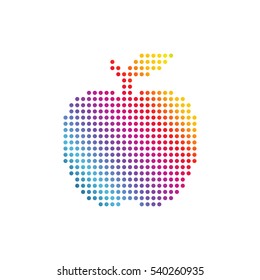pixel apple art vector illustration