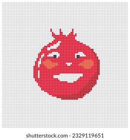 Pixel-Apfelfrucht für Puzzles, Spiele oder Kreuzstich-Designs. Pixel-Stil 8 Bit Symbol große Skala einzeln auf weißem Hintergrund. Minimalistische Pixelart-Vektorgrafik.