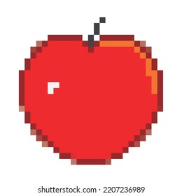 pixel apple icon on white background