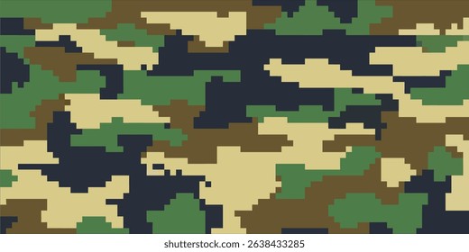 Pixel army pattern icon vector for camouflage, military themes, and pixel game skins. Ideal for background textures, tactical visuals, and retro war game designs.