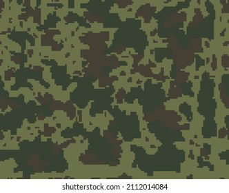 Pixel army pattern, vector texture military uniform, abstraction for printing clothes, fabrics.