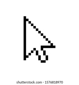 Pixel Arrow Cursor Icon Isolated On White Background. Vector Illustration. Eps 10.