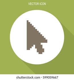Pixel arrow cursor. Vector icon.
