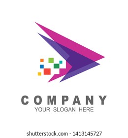 Pixelpfeil, Pfeil schnell, Business-Logo-Vektorillustration für Erfolg, Technologisymbol