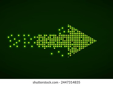 Pixel arrow, isolated dotted graphic element, vector illustration