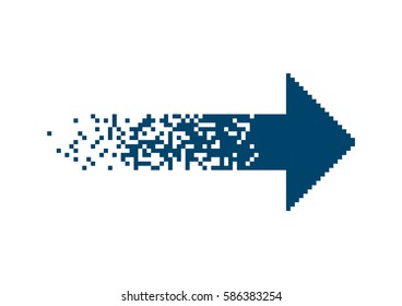Pixel Arrow. Pixel Logo Design — Arrow Symbol.  Vector Illustration.