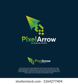 Pixel Arrow logo designs concept vector, Pixel Cursor logo designs template