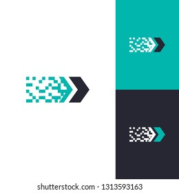 Pixel Arrow Logo Inspiration Template