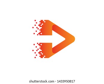Pixel Arrow Logo Template, Icon, Symbol