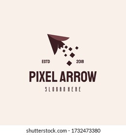 Pixel Arrow Logo Vintage Retro Style logo designs vector
