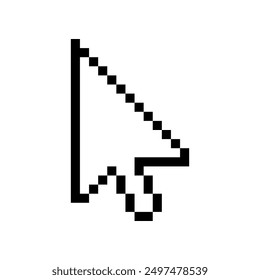 Pixel arrow mouse cursor icon. Clipart image isolated on white background