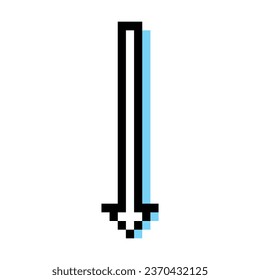 Pixel-Pfeil auf weißem Hintergrund. 