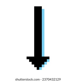 Pixel arrow on white background. 