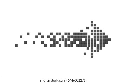 Pixel Arrow sign. Halftone style, Vector illustration