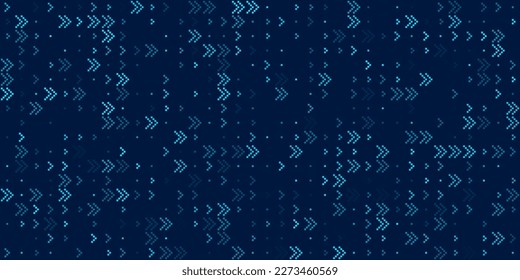 Pixel Arrows Moving Forward Background. Retro Abstract High-Speed movement. Dynamic Arrows Movement Technology Pattern for Banner or Poster Design Concept. Vector Illustration. 