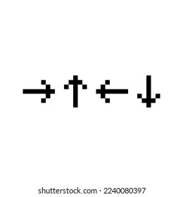 Pixel-Pfeile auf weißem Hintergrund