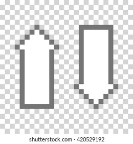 Pixel. Arrows. Vector illustration.