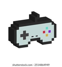 Pixel art 3d de controlador gamepad para ativo de itens. 8 bits para recurso de jogo ou elemento de recurso de design para recurso de design de jogo.