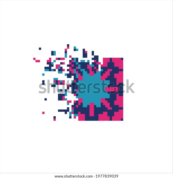 Pixel art 8 bit dispersed filled rectange,\
illustration for graphic\
design