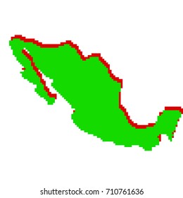 Pixel Art 8 Bit Map Mexico City