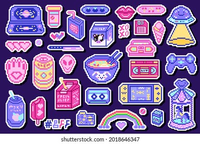 Pixel Art 8 Bit Objects Retro Stock Vector (Royalty Free) 2018646347 ...