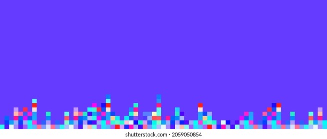 Pixel art 8-bit background in purple color illustration