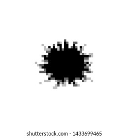 Pixel art 8-bit black torn hole paper - isolated vector illustration