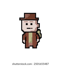 8-Bit-Zeichen mit Pixelart. Isolierte Vektorgrafik