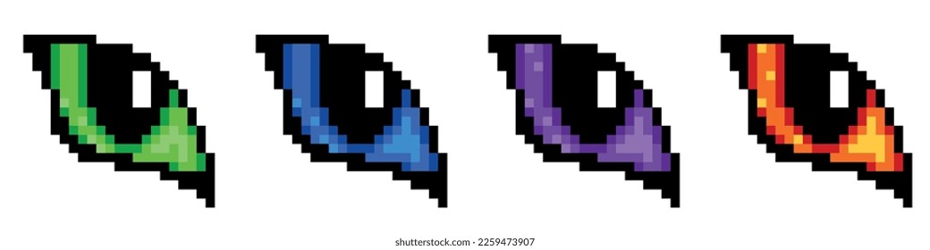 Pixel art 8-bit. Eyes with teardrop symbol, logo. Lined, ruled eye black silhouette. Dotted pop art illustration. Crying eyes icon . Creative Vision Logotype concept. Pixel art lo