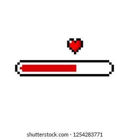 Pixel Art 8bit Heartlove Loading Isolated Stock Vector (Royalty Free ...