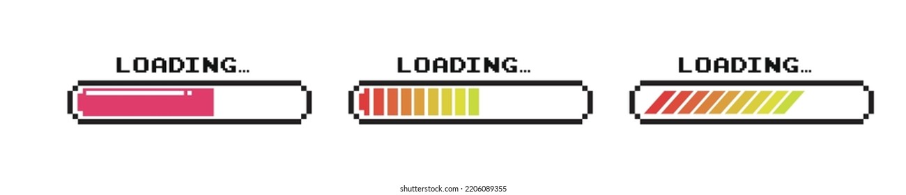 Pixel art 8-bit loading bar concept