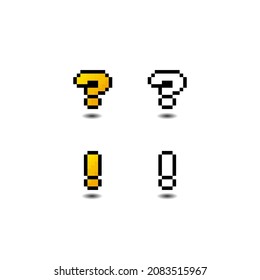 Pixel art 8-bit sign or question icon, isolated vector illustration