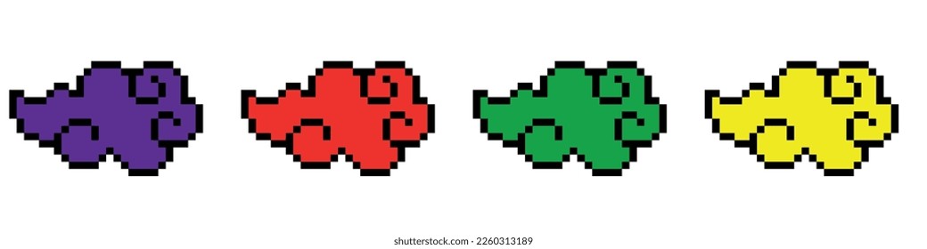 Pixel art 8-bit.Cloud logo vector icon design.Dotted pop art illustration.Creative Vision Logotype concept. 
