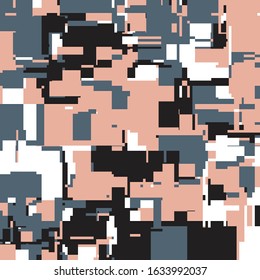 Pixel Art with Abstract Background Made of Geometric Shapes