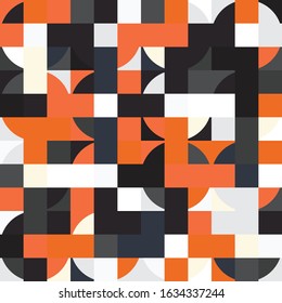 Pixel Art with Abstract Background Made of Geometric Shapes