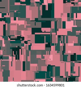 Pixel Art with Abstract Background Made of Geometric Shapes