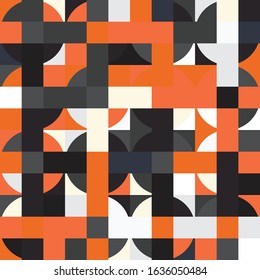 Pixel Art with Abstract Background Made of Geometric Shapes