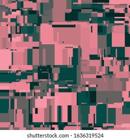 Pixel Art with Abstract Background Made of Geometric Shapes