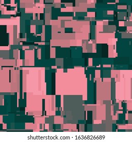 Pixel Art with Abstract Background Made of Geometric Shapes